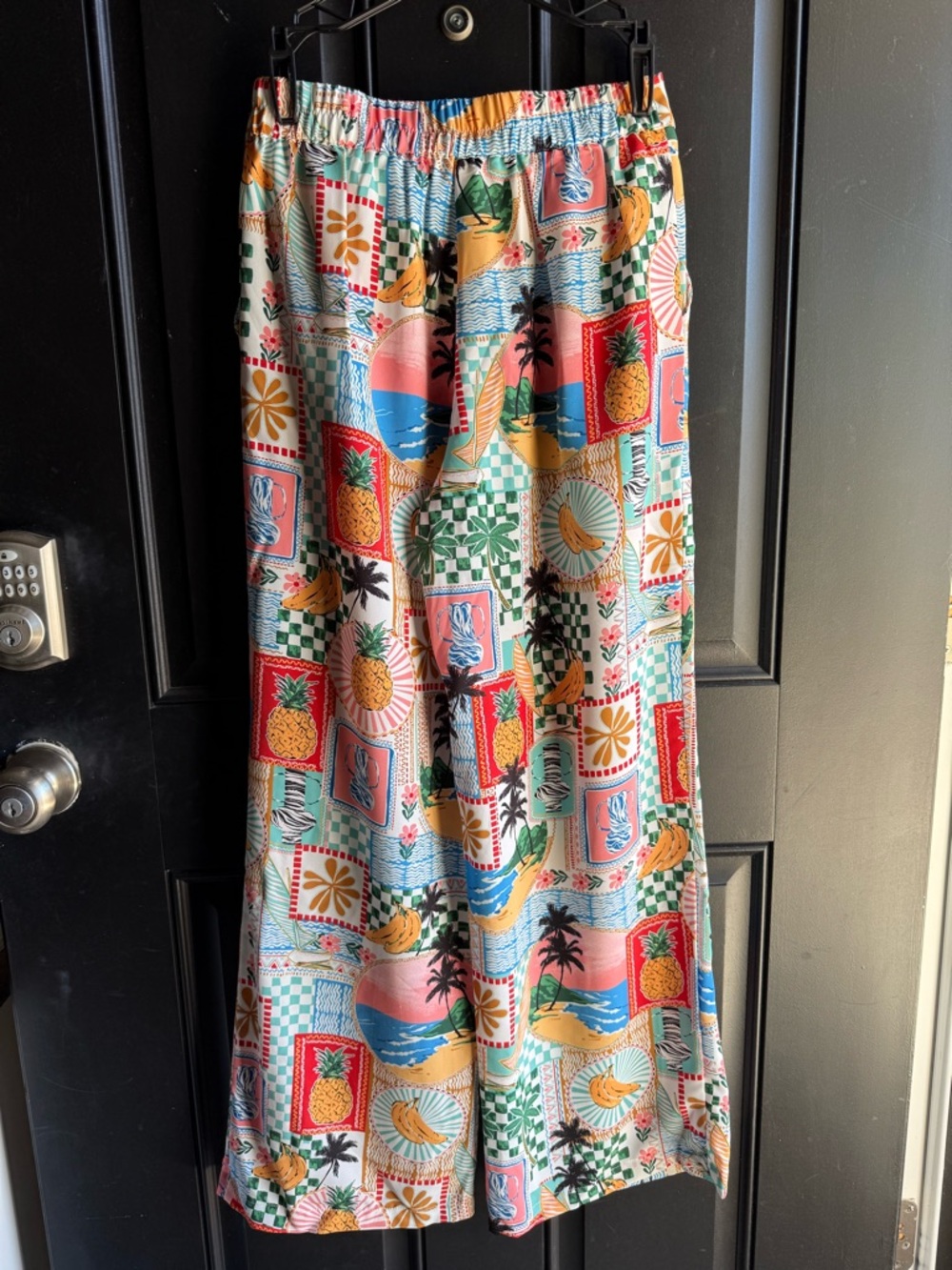 NWT Skies are Blue Castaway Calm Multi TROPICAL PRINT PANTS Size Small - Picture 11 of 13